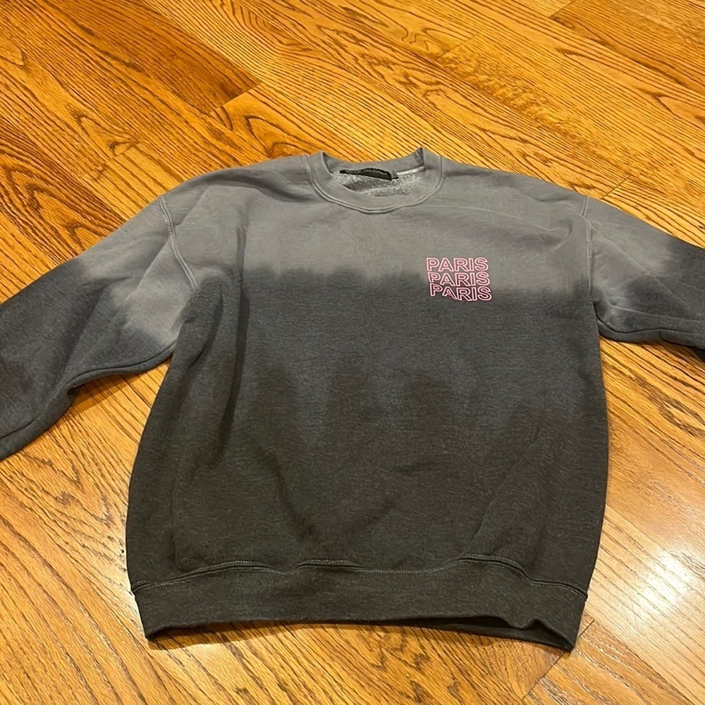 John Eshaya Woman’s Grey Tie Dye Paris Crewneck Size M/L